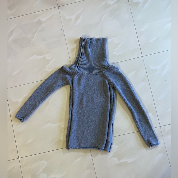 Guess Est 1981 Reg Gray knit sweater turtleneck zip up neck cute warm knit XS - Picture 4 of 16